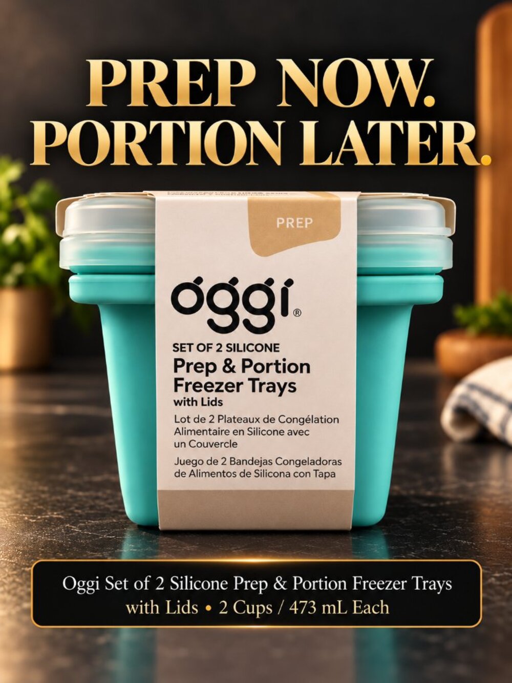 Meal Prep Made Easy | Oggi Silicone Freezer Food Storage Containers Set of 2 NEW
